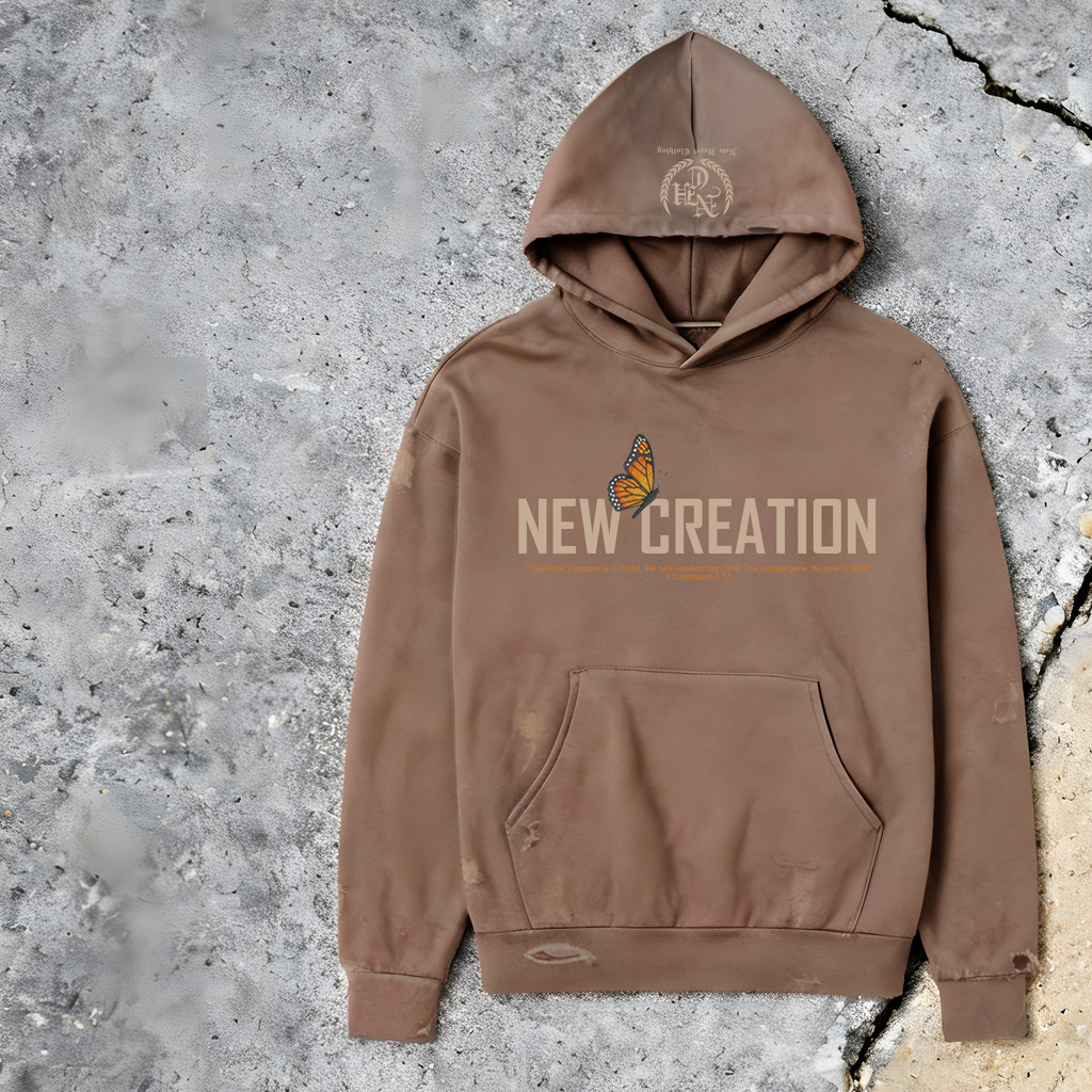 (PRE-SALE) "NEW CREATION" - PREMIUM UNISEX AVENUE HOODED SWEATSHIRT [CLAY]