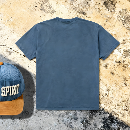 "HOLY SPIRIT" - PREMIUM GARMENT DYED S/S TEE [WASHED DENIM]