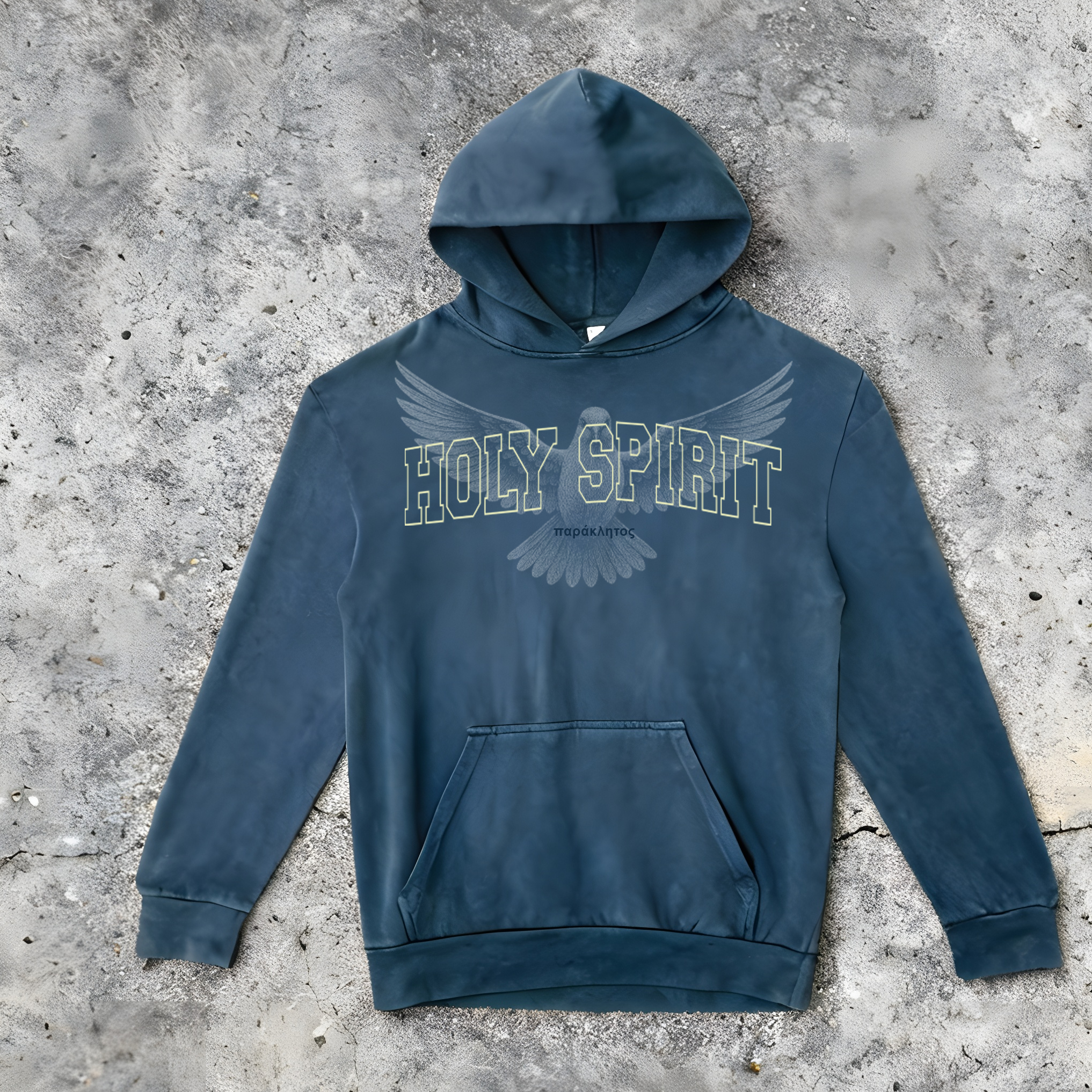 (PRE-SALE) "HOLY SPIRIT" - UNISEX URBAN PULLOVER HOODED SWEATSHIRT [PIGMENT MIDNIGHT NAVY]