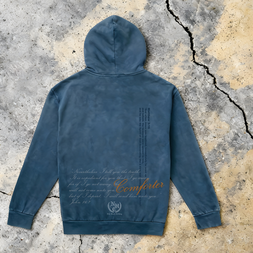 "HOLY SPIRIT" - UNISEX URBAN PULLOVER HOODED SWEATSHIRT [PIGMENT MIDNIGHT NAVY]