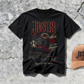"JESUS" - PREMIUM GARMENT DYED S/S TEE [BLACK]