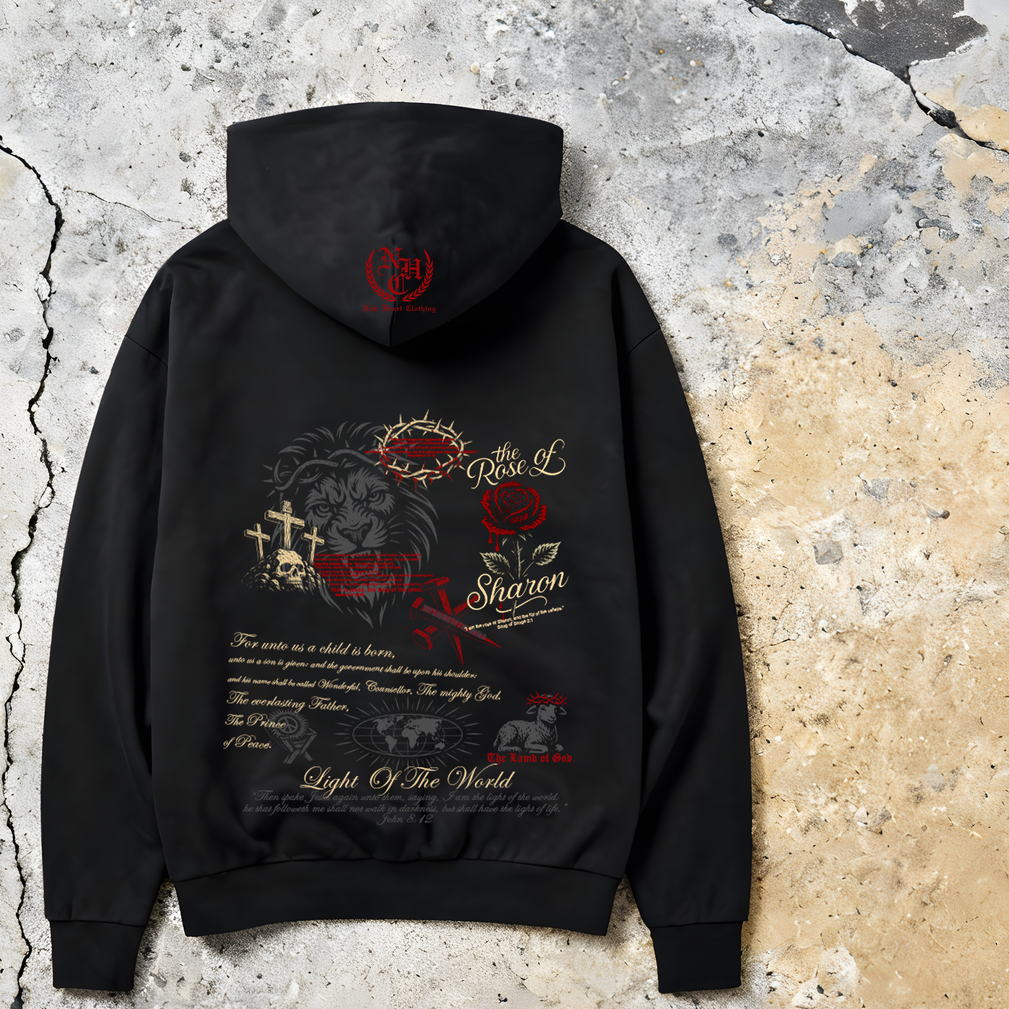 (PRE-SALE) "JESUS" - PREMIUM UNISEX AVENUE HOODED SWEATSHIRT [BLACK]