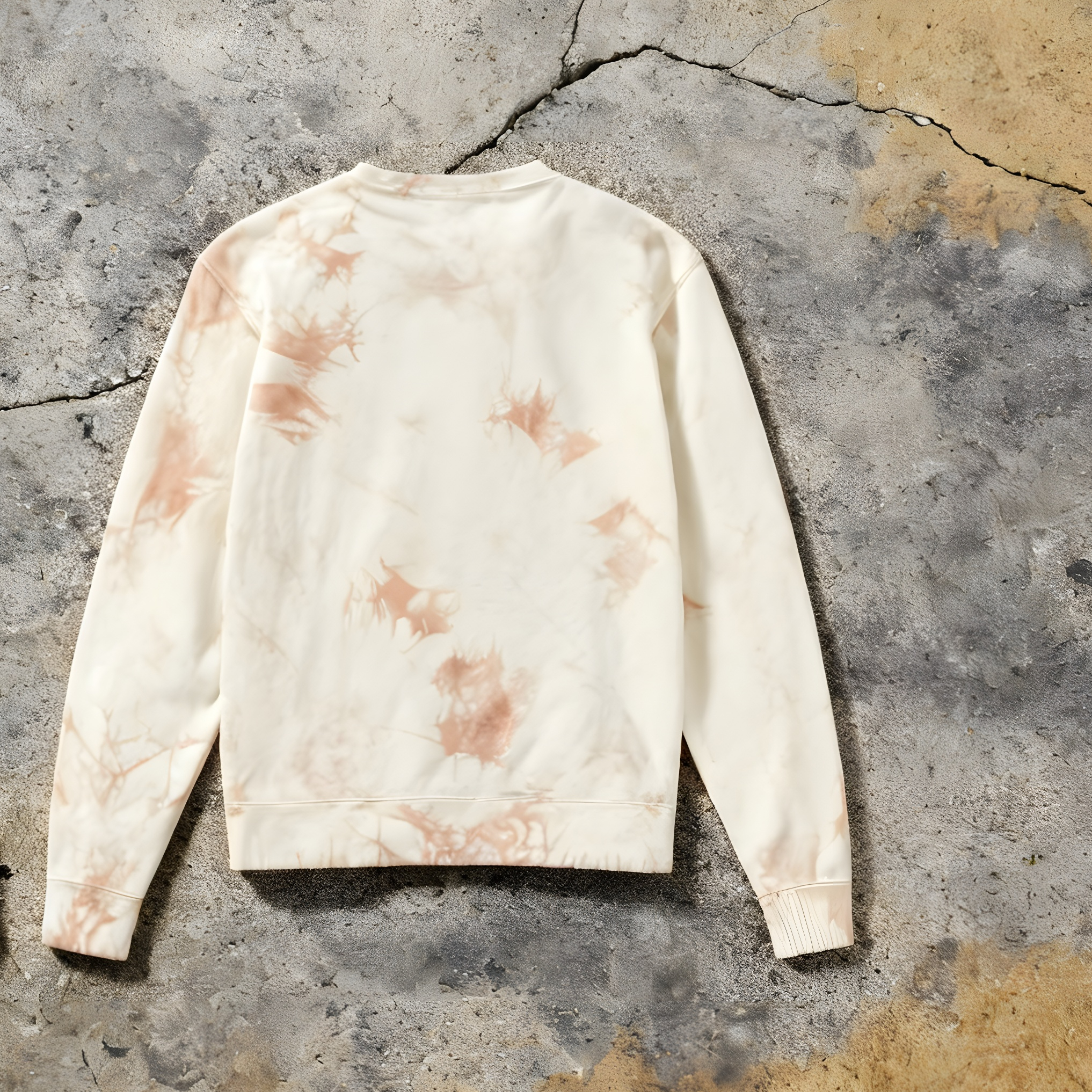 (PRE-SALE) "YAHWEH" - UNISEX MIDWEIGHT TIE-DYED CREWNECK SWEATSHIRT [DUSTY FLESH]