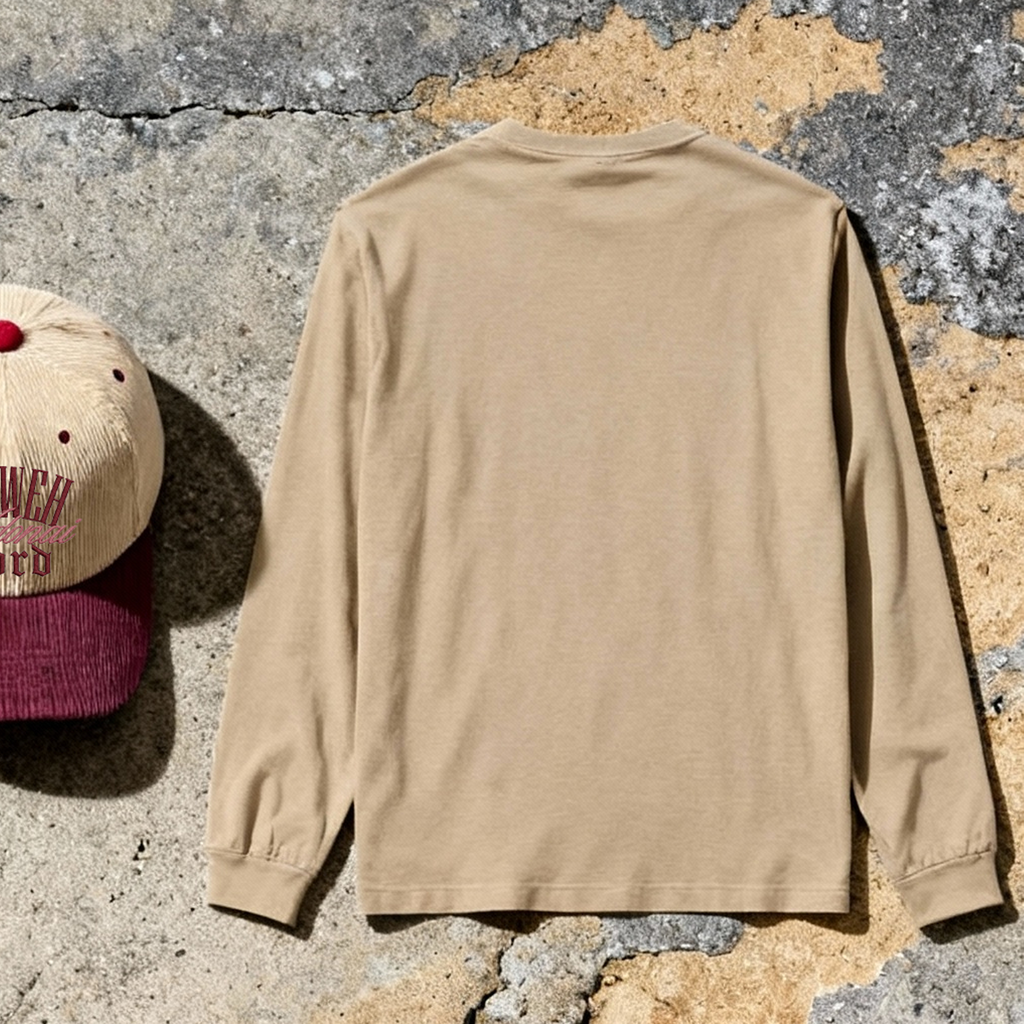 (PRE-SALE) "YAHWEH" - PREMIUM GARMENT DYED L/S TEE [KHAKI]