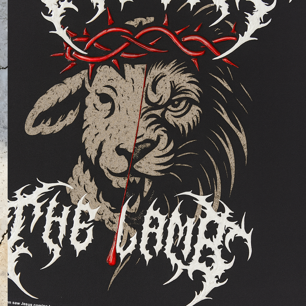 "THE LION, THE LAMB" - PREMIUM GARMENT DYED S/S TEE [BLACK]