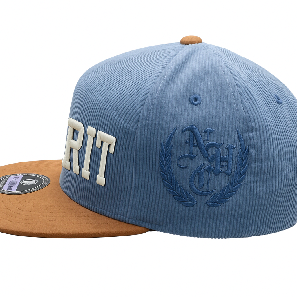 "HOLY SPIRIT" HYBRID CORDUROY CAMPER HAT [S. BLUE/KHAKI]