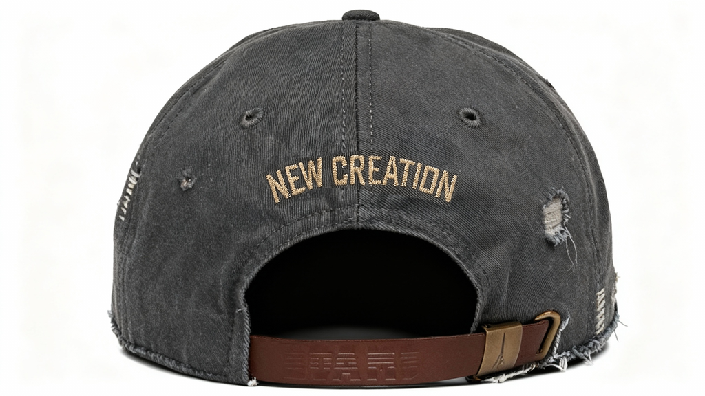 "NEW CREATION" PIGMENT DYED DAD HAT (CHARCOAL)