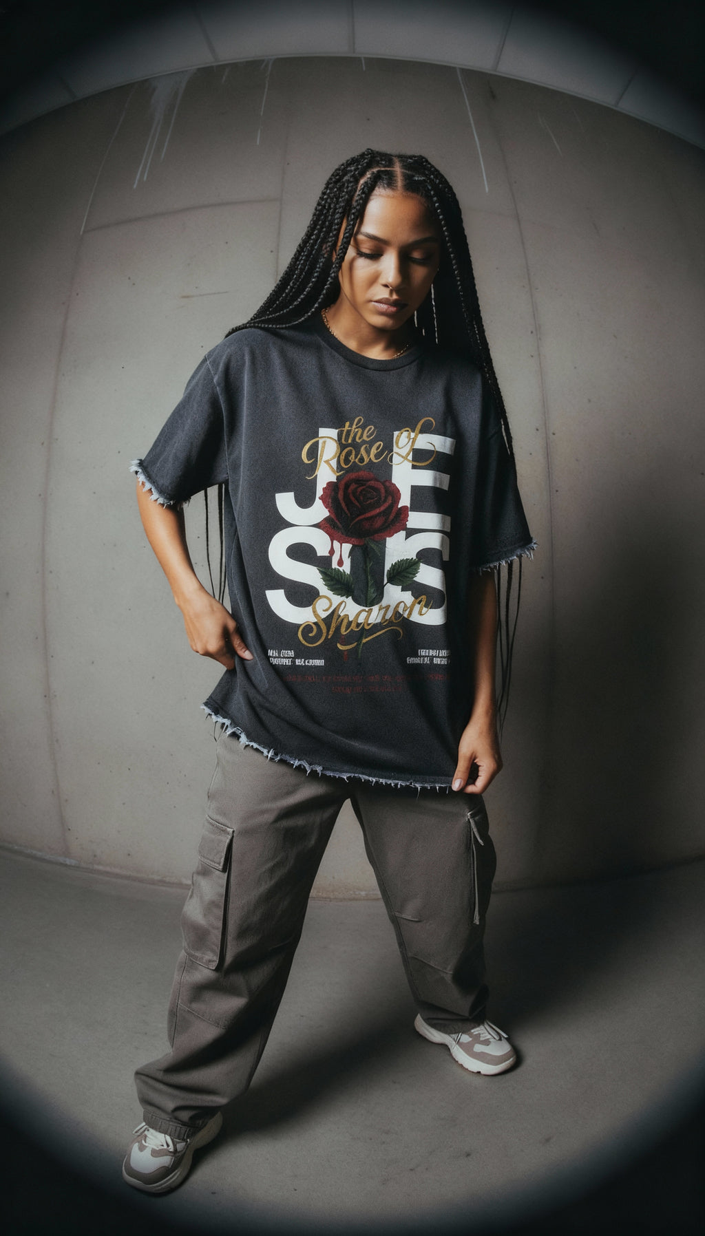 "THE ROSE OF SHARON" - VINTAGE S/S TEE [BLACK]