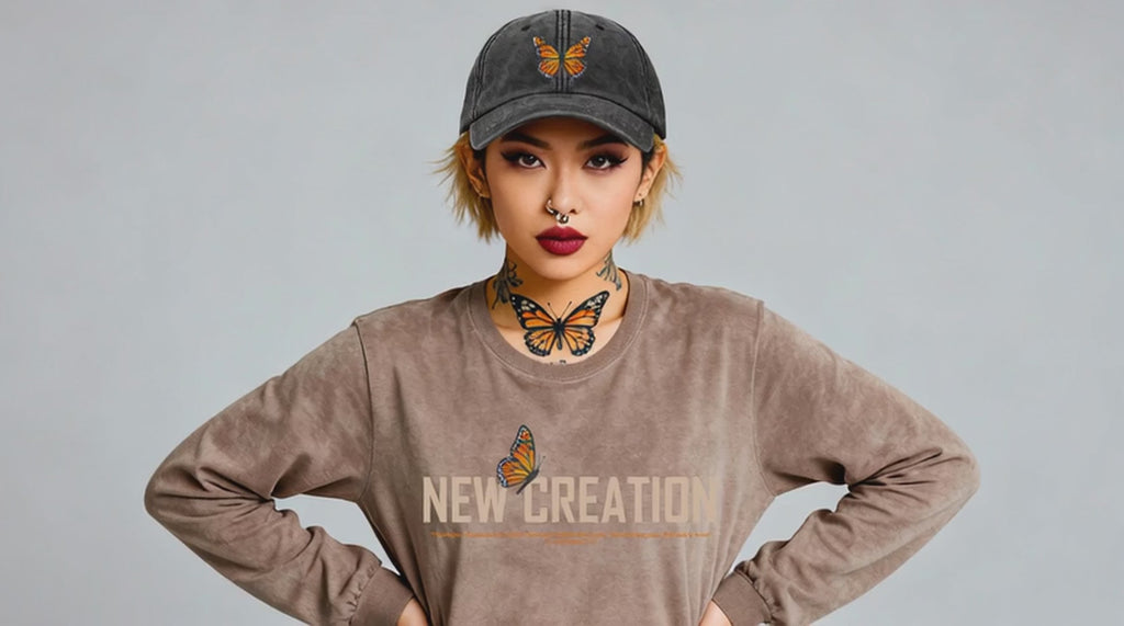 (PRE-SALE) "NEW CREATION" - PREMIUM GARMENT DYED L/S TEE [WASHED COCOA]